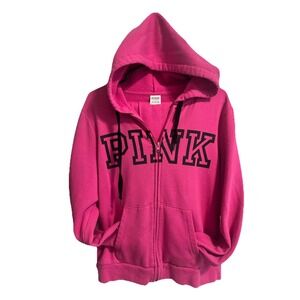 Victoria Secret‎ PINK Y2k Tracksuit Set Size L Hot Pink Black Graphic Logo